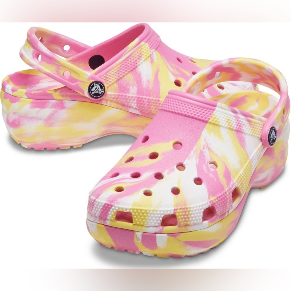 SOLD Crocs Women's Classic Platform Marbled Clogs Pink Lemonade NWOT